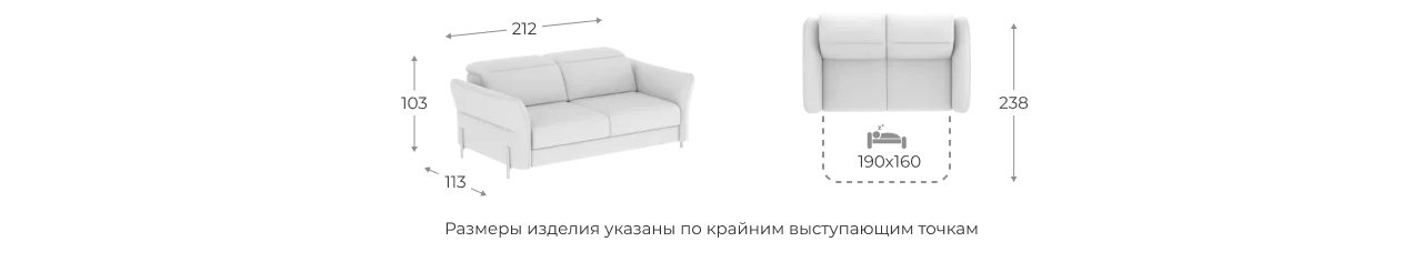 Модульный Диван Мишель 3р 21 размеры