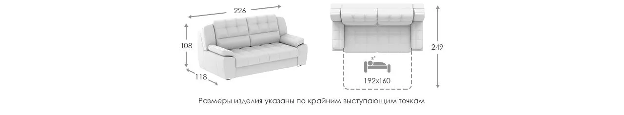 Модульный Диван Орлеан 2р размеры